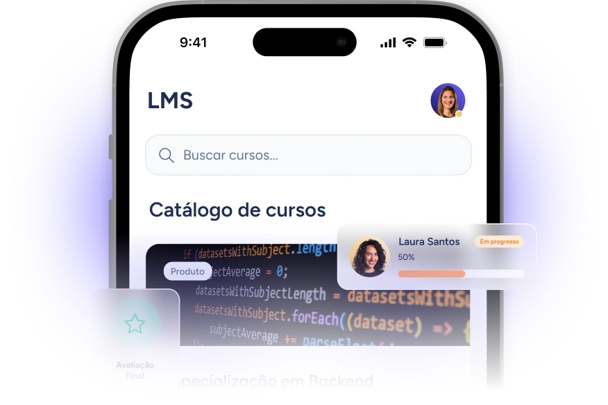 Interface do LMS do Sesame HR