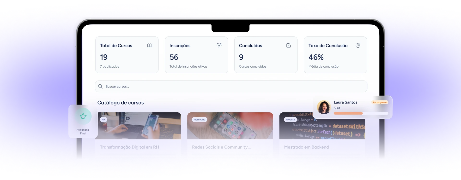 Interface do LMS do Sesame HR