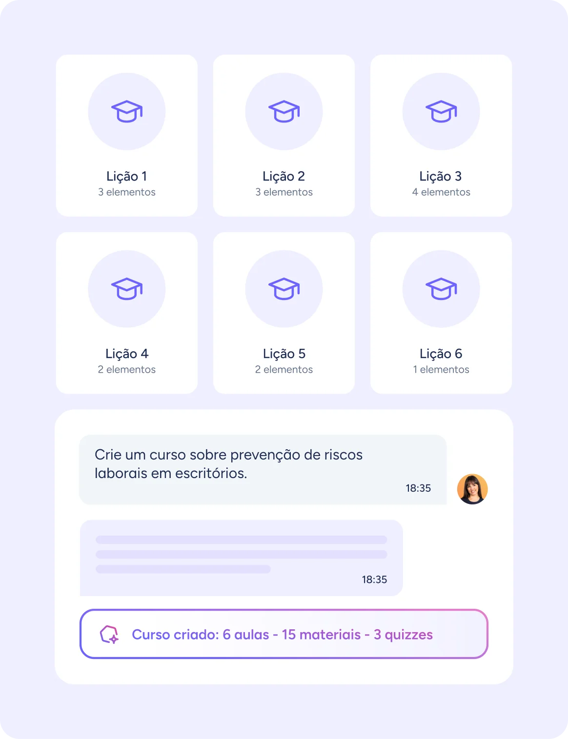 Criador de cursos com IA do Sesame HR