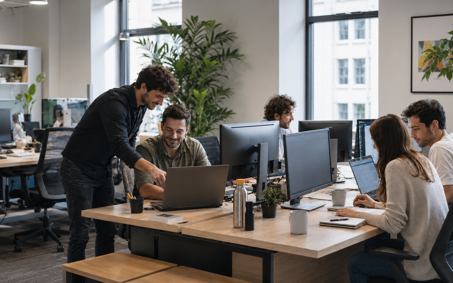 Equipa de tecnologia a trabalhar