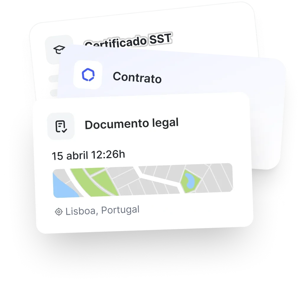 Certificado com carimbo temporal e geolocalização