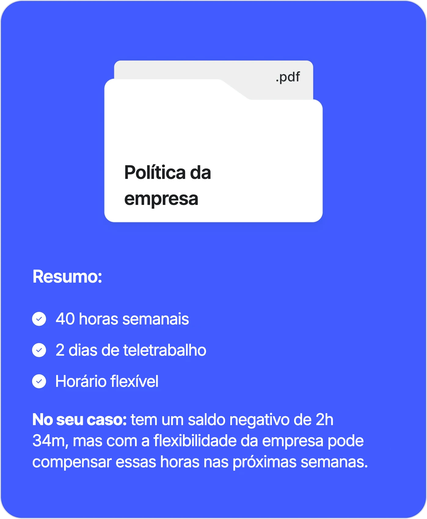 Resumo da política da empresa gerado pela Sesame Intelligence