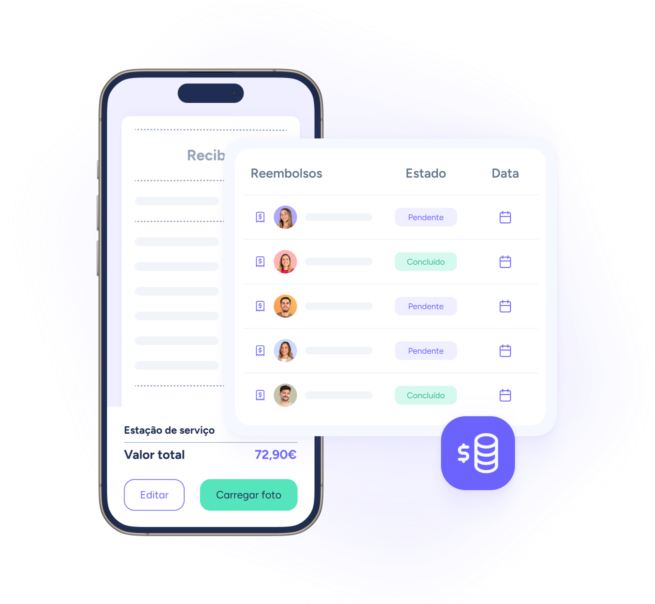 App de controlo de despesas na empresa Controlo de despesas
