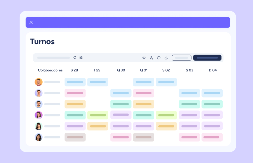 Software de RH para gerir turnos.