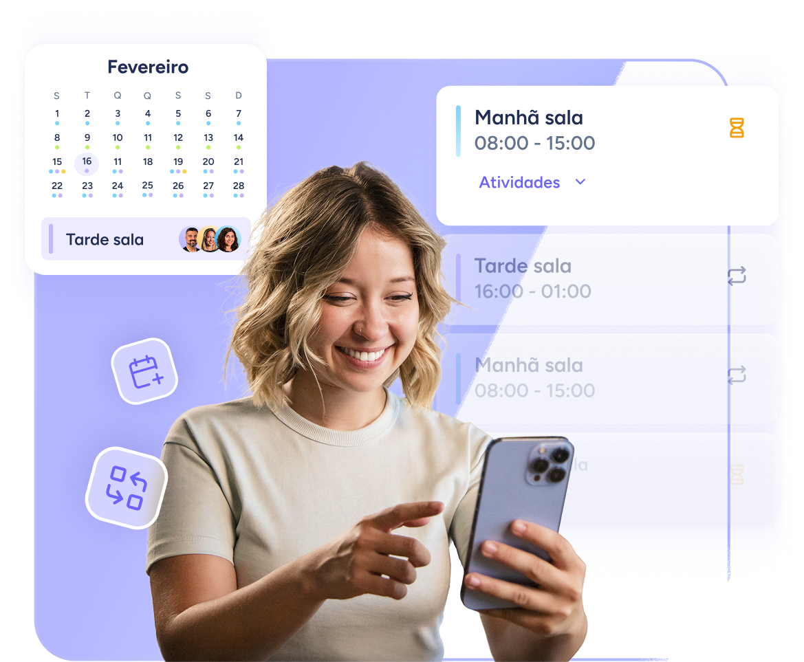 Turnos Sesame 2 Menina a visualizar os seus turnos